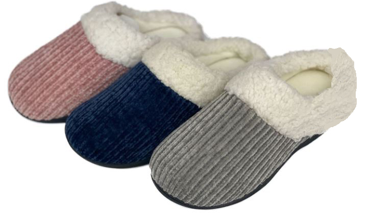 women's knit fuzzy clog slippers