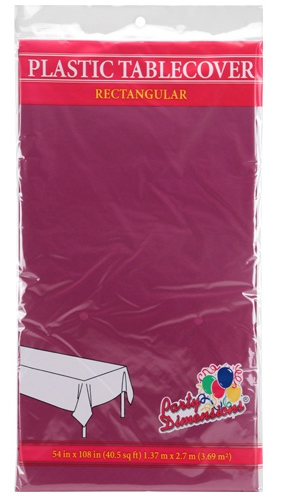 ''54'''' X 108'''' Berry Rectangular Plastic Tablecloth - Party Dimensions''