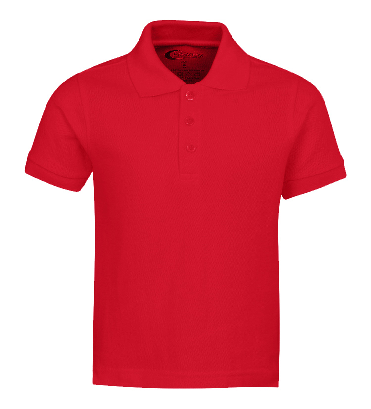 Boy's School Uniform Short Sleeve Polo Shirts - Red - Choose Your Sizes (2T-18/20)